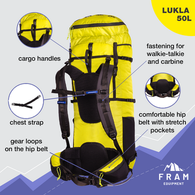 Hiking Backpack Lukla 50L L lime