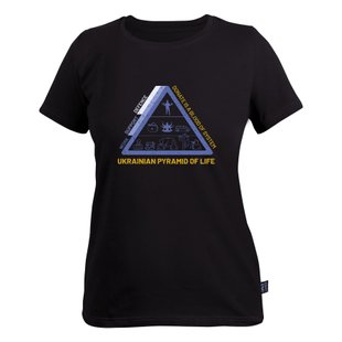 T-shirt lady "Ukrainian pyramid of life" L Black