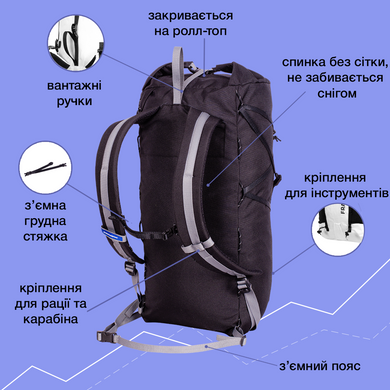 Розпродаж - Альпіністський рюкзак Guide 30L чорний