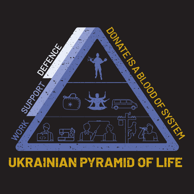 Футболка жіноча "Ukrainian pyramid of life" L Чорний
