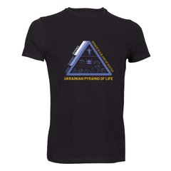 T-shirt man "Ukrainian pyramid of life" L Black