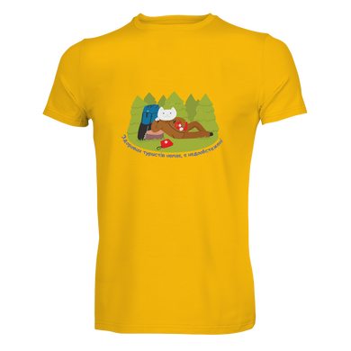 T-shirt man "Кіт-медик" L Yellow