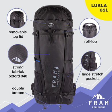 Рюкзак Lukla 65L чорний