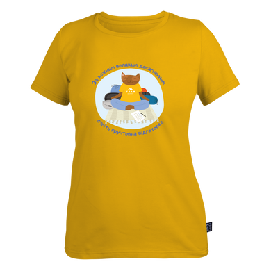 T-shirt lady "Кіт-завхав" L Yellow