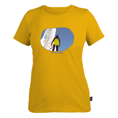 T-shirt lady "Tell the world" L Yellow