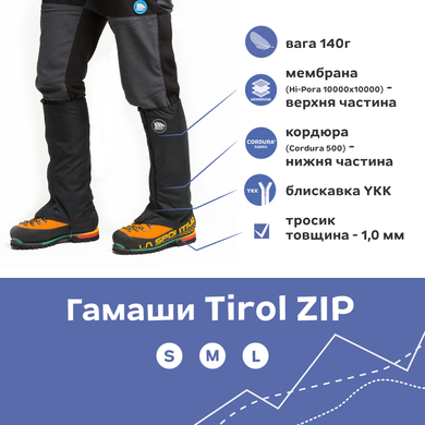 Розпродаж - Гамаші Tirol ZIP хакі XL