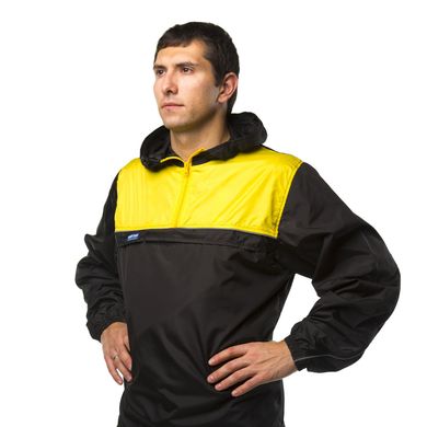 Windbreaker Jacket Anorak L black-yellow