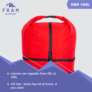 Backpack Osh 100L L red-black
