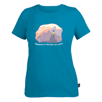 T-shirt lady lady "Щастя це не де а як" L Blue