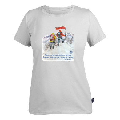 T-shirt lady "Поразки не фатальні" L White